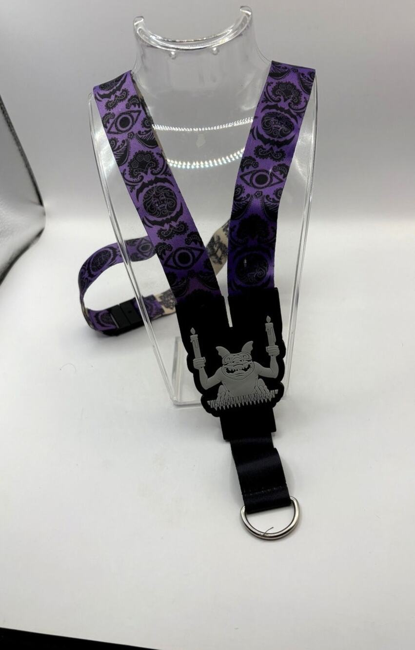 Disney Haunted Mansion Purple Wallpaper Pin Trading Lanyard